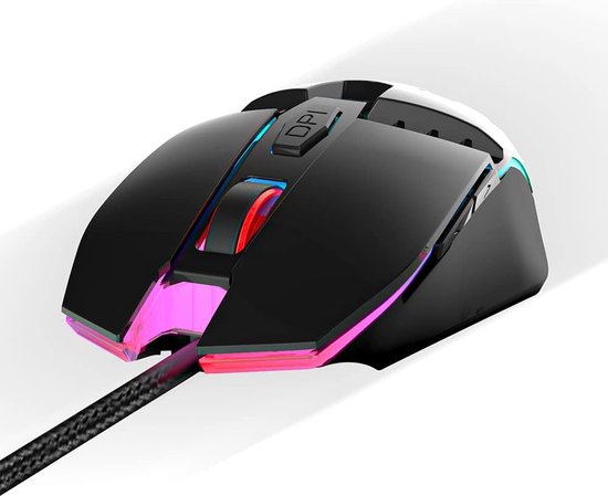 Ant Esports Dom GM50 Optical Wired Gaming Mouse | Slimmer Shell Design for Claw Grips | Contoured Shape | Premium Build Quality | Multi-Zone RGB Lighting