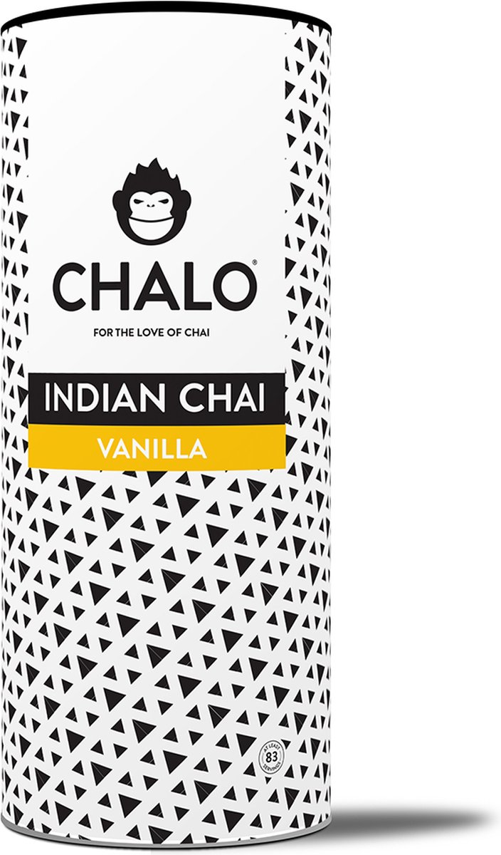 CHALO Vanilla Chai Latte - Indische Vegan Chai - 1KG - Herbruikbare koker, navulzak en maatschepje
