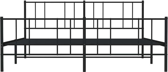 vidaXL - Bedframe - met - hoofd- - en - voeteneinde - metaal - zwart - 193x203 - cm