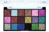 D'Donna - Ombre à paupières Glitter - Palette de Glitter - Glitter pressées - 18 nuances d' or - rose - Argent - Blauw - vert - violet - marron - rouge - Zwart - 1 boîte 14,5 x 8 cm