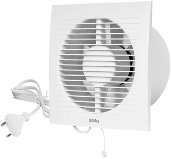 Ventilateur de salle de bain 150 mm blanc avec tirette et fiche - EE150WP