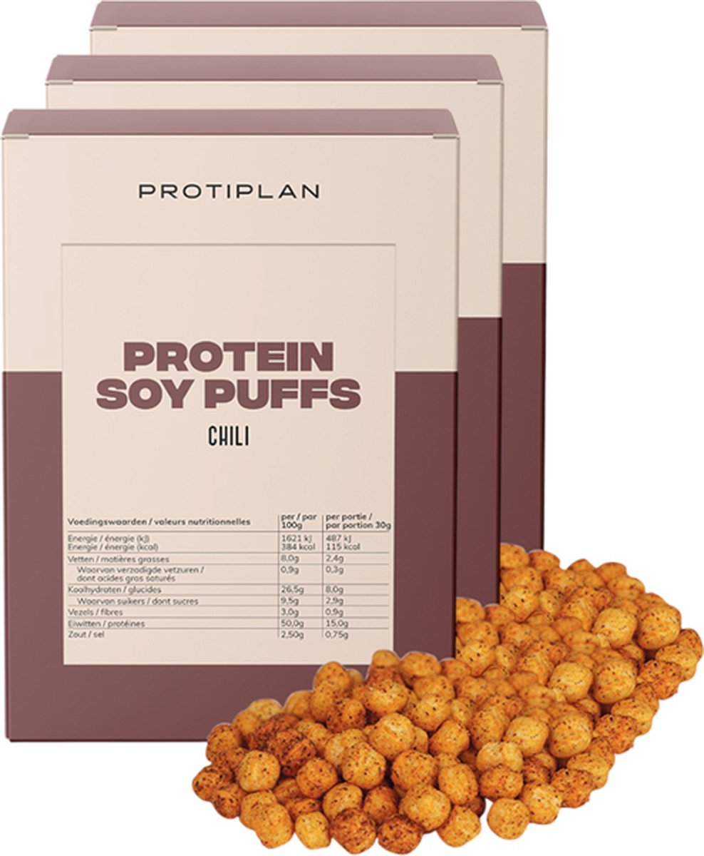 Protiplan - Borrelnoten Chili - 3 stuks - 3 x 5 x 30 g - Low carb snack