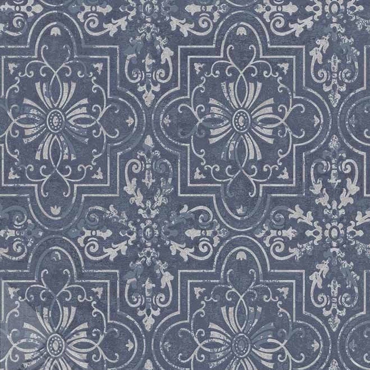 Vintage behang blauw 6337-08