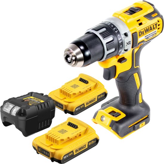 DeWalt DCD 791 D2 accuschroefboormachine 18 V 70 Nm borstelloos + 2x accu 2.0 Ah + oplader