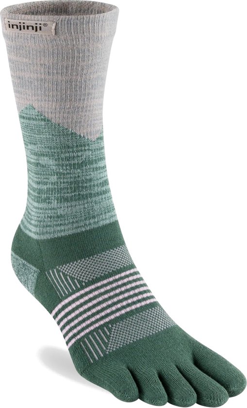 Injinji Trail Midweight Crew pour femme – Vert/ Grijs – 40-45