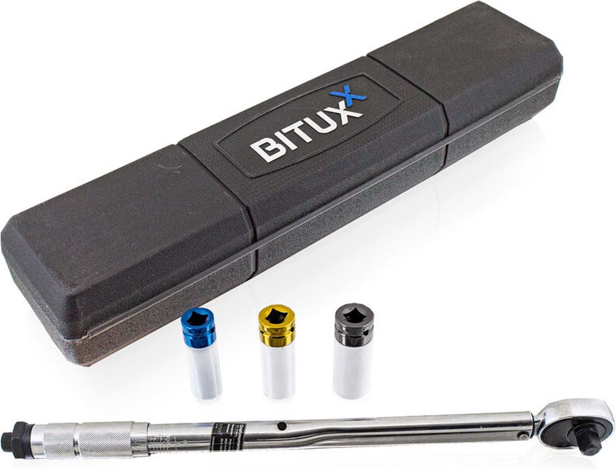 Bituxx - Momentsleutelset 4-delig - Velgbeschermingsmoeren - Zwart