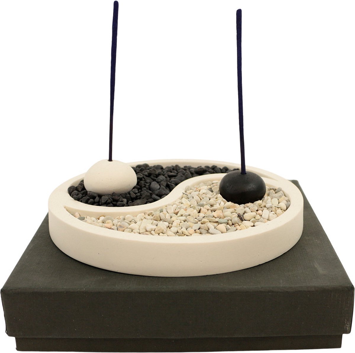 Wierookhouder yin yang rond wit M