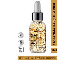 JADELL Oog- en Gezichtsverzorgingsserum met 24k Goude Deeltjes - Botox en Anti- Aging Effect, Bevat Collageen en Hyaluronzuur , Hydraderende Natuurlijk Ingrediënt - 30 ml