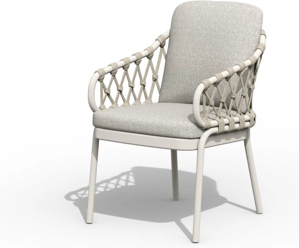 Tierra Outdoor Natal Dining Chair Crème Blanc - Coussins Dove