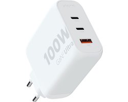 Xtorm GaN2- Ultra Home Charger - 100W - 3 ports - Matériau ABS recyclé - Entrée USB-C et USB-A - Convient aux smartphones, tablettes et ordinateurs portables - Wit