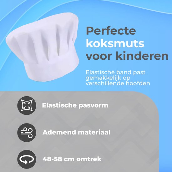 Koksmuts voor kinderen, elastisch, ademend, 48-58 cm omtrek