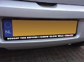 Elon Musk sticker - kentekenplaat sticker - nummerbord sticker - 1.8x49cm - Tesla auto sticker