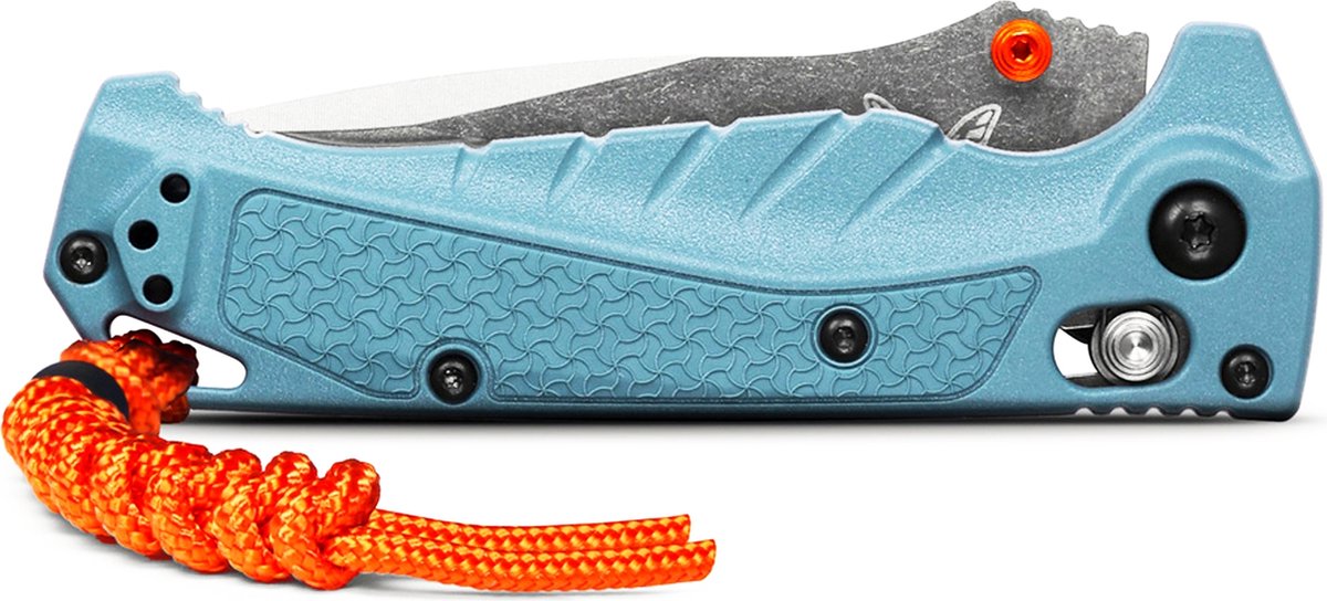 Benchmade Adira Magnacut Steel Blue Zakmes + Paracord Vouwmes Vismes Inklapbaar Mes Stonewash Coated