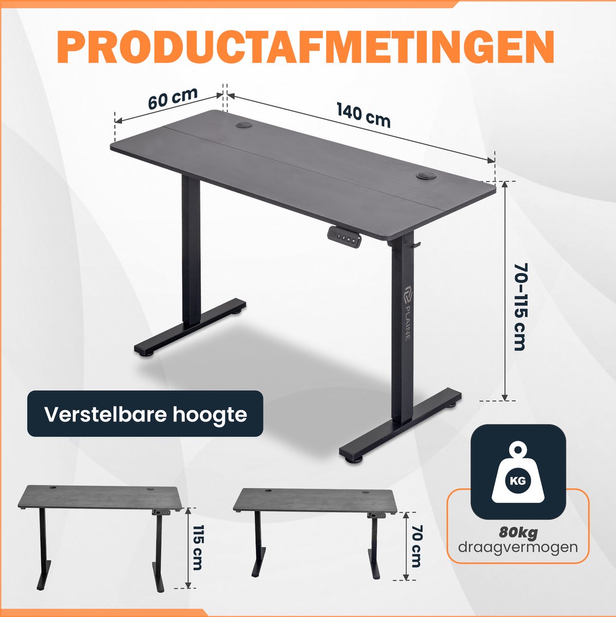 LG Elektrisch Zit-Sta Bureau 140x60cm thumbnail 6