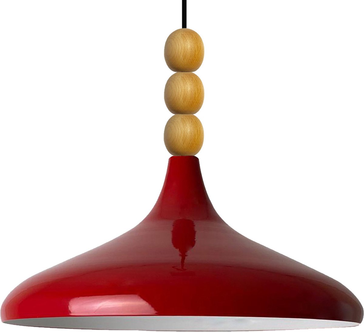 Bamyum Hanglamp Champion Metaal Rood E27 Lamp Ø35 cm Vintage Eettafel Lamp, Lampenkap Hanglamp