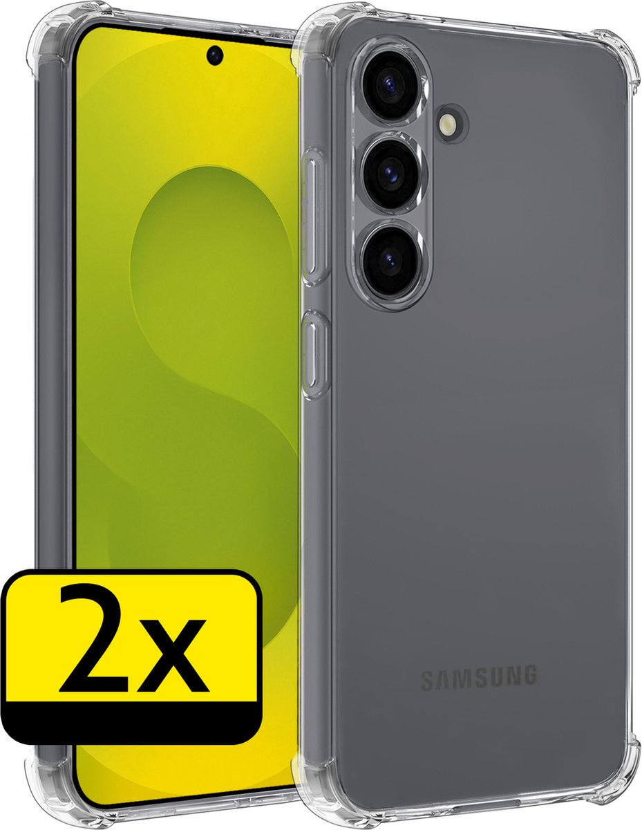 Hoesje - 2 Stuks - Geschikt voor Samsung Galaxy S25 Plus - Sterk & Shockproof - Siliconen Case - Back Cover - Telefoon Hoes Shock Proof - Telefoonhoesjes - Transparant