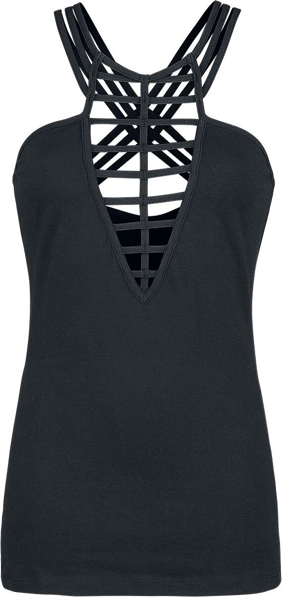 Gothicana Zwarte halternek met geraffineerde vetersluiting - Dames - XS