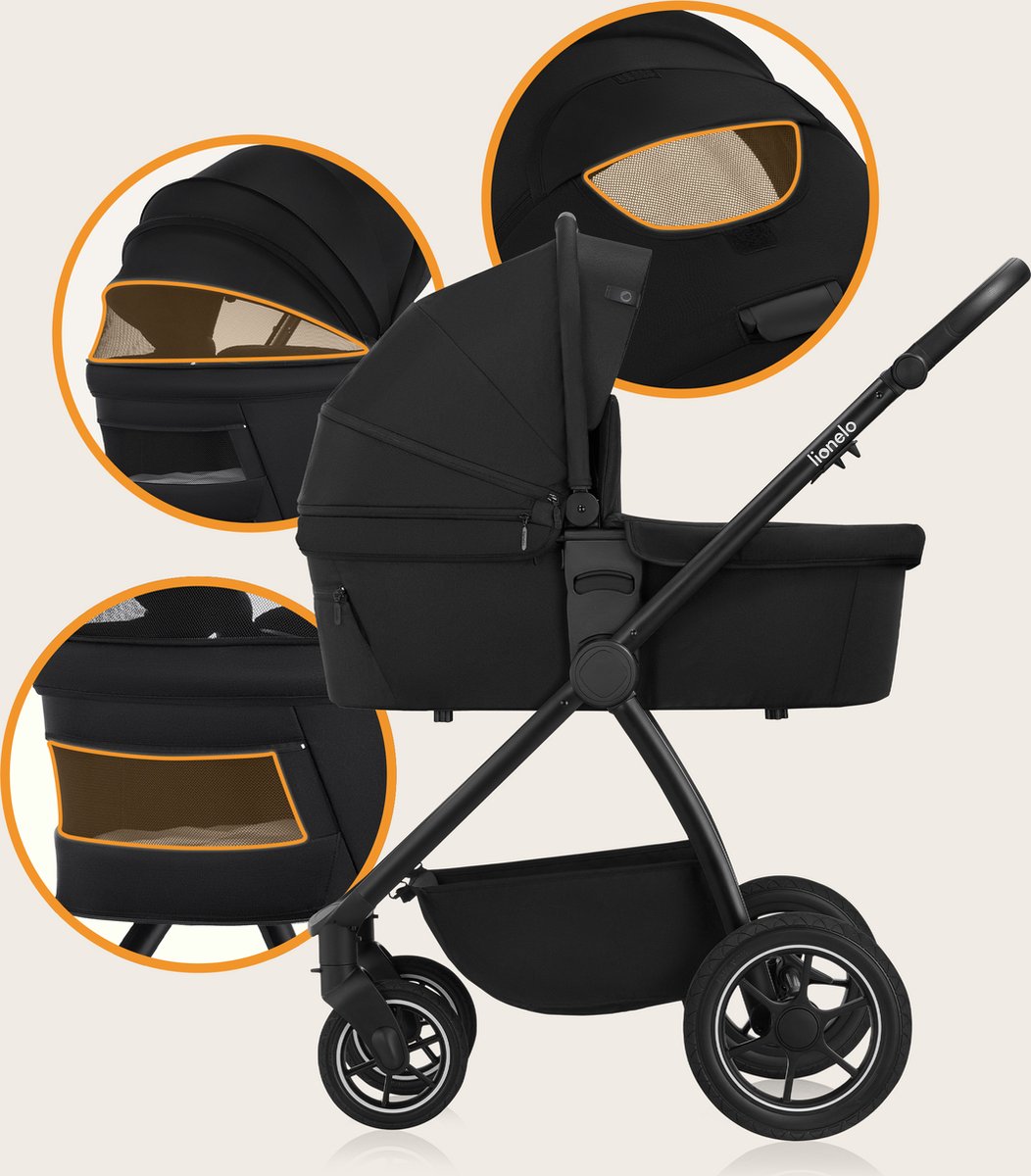 Lionelo Meril 2in1 Kinderwagen met All-Terrain Wielen - afbeelding 3
