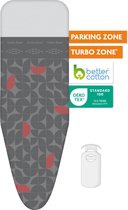 Laundryspecialist Strijkplankhoes met glijzone & hittebestendige parkeerzone - 3 laags - maat L voor een breedte van 38 tot 45 cm en een lengte van 120 tot 125 cm