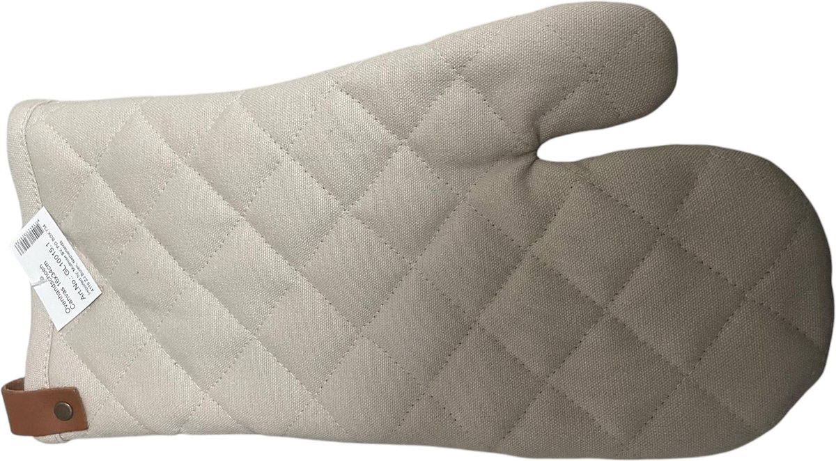 Handschoen-bbq-buitenleven-koken-vegan leather-canvas- beige