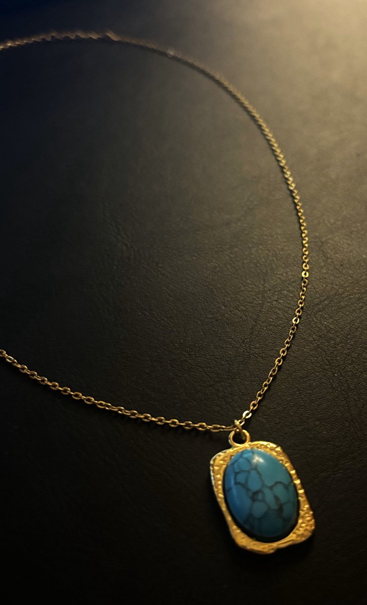 No-Fade Goud-Stijl Vergulde 'Blauwe Marmer' Hanger Ketting Sieraden Voor Dames En Heren