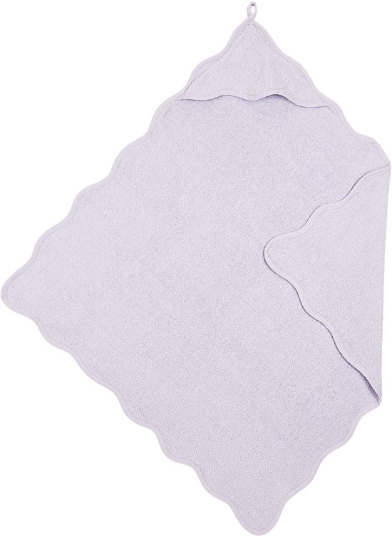 Meyco Baby Wavy badcape - badstof - soft lavender - 80x80cm