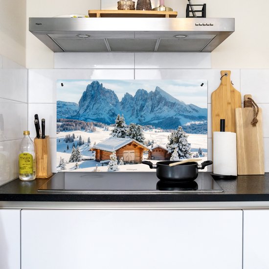 KitchenYeah® Protection plaque induction 90x52 cm - Paysage - Hiver - Neige - Protege plaque de cuisson - Couvre plaque induction - Protecteur d'induction - Cuisine