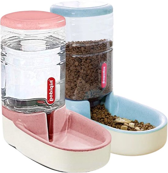 Beavorty 3 Sets Automatische Waterdispensers Met Dubbel Veerontwerp Van Roestvrij Staal Kunststof En Praktische Voer- En Waterdispensers Voor Huisdieren (10 Stuks * 3