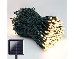 Lichtsnoer Voor Buiten - 22M 200LED - IP55 Waterproof Warm White Sfeerverlichting met 8 Lichtmodi & Auto Sensor, A-Klasse Zonnepaneel (12Uur Werking) voor Tuin/Feest/Bruiloft/Kerst - Energieklasse A