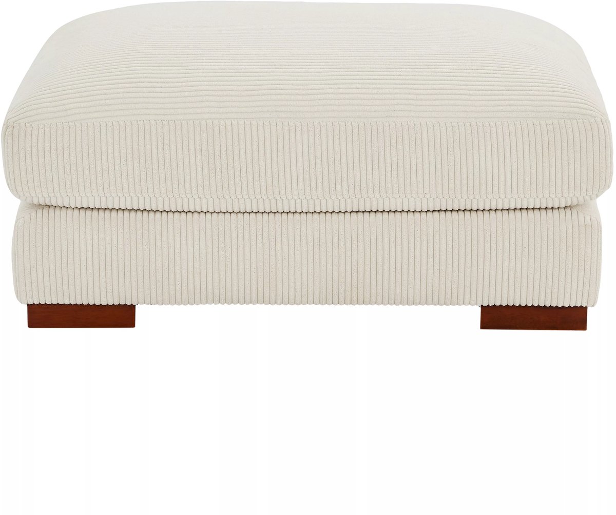 Vente-unique Poef van beige ribfluweel SPERONE van Pascal Morabito