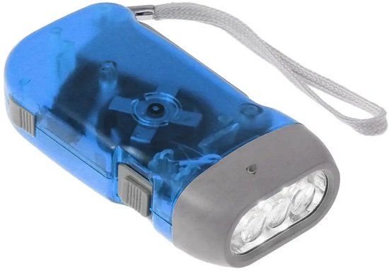 Astilla Products Knijpkat Zaklamp Dynamo - 25 lumen - noodpakket - blauw