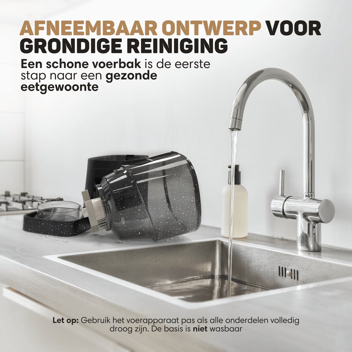 Vulpes Goods® Pets - Automatische Voerbak Kat - en Hond - Voerautomaat met App - Voerdispenser - 6L - Zwart - PRO Versie thumbnail 5