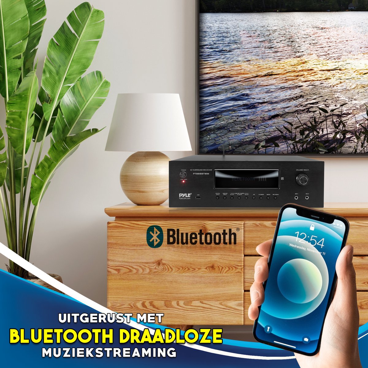 Pyle Bluetooth Versterker - Karaoke Draadloze Audioversterker - 4