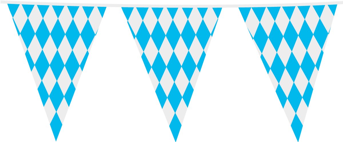 6x Giga Vlaggenlijn Bavaria 30x45cm 10 meter XXL - Verjaardag Feest Party Festival Poolparty Decoratie