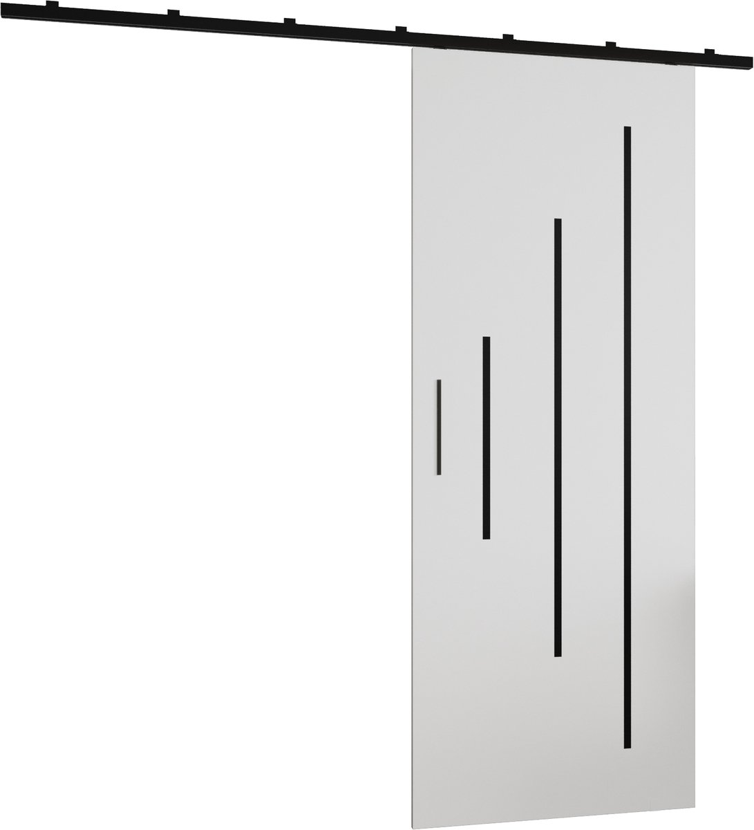 Schuifdeursysteem met rail - Loftdeur met wandmontage - 90x204cm - AVANTI Y - Wit met Soft-Close