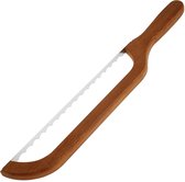 Couteau à pain - Coupe-pain - Couteau à pain ultra tranchant en acier inoxydable - Manche en bois - Couteau de cuisine professionnel - Outil de cuisson - Idéal pour le pain et les bagels - Durable - 40 x 6 x 1,1 cm
