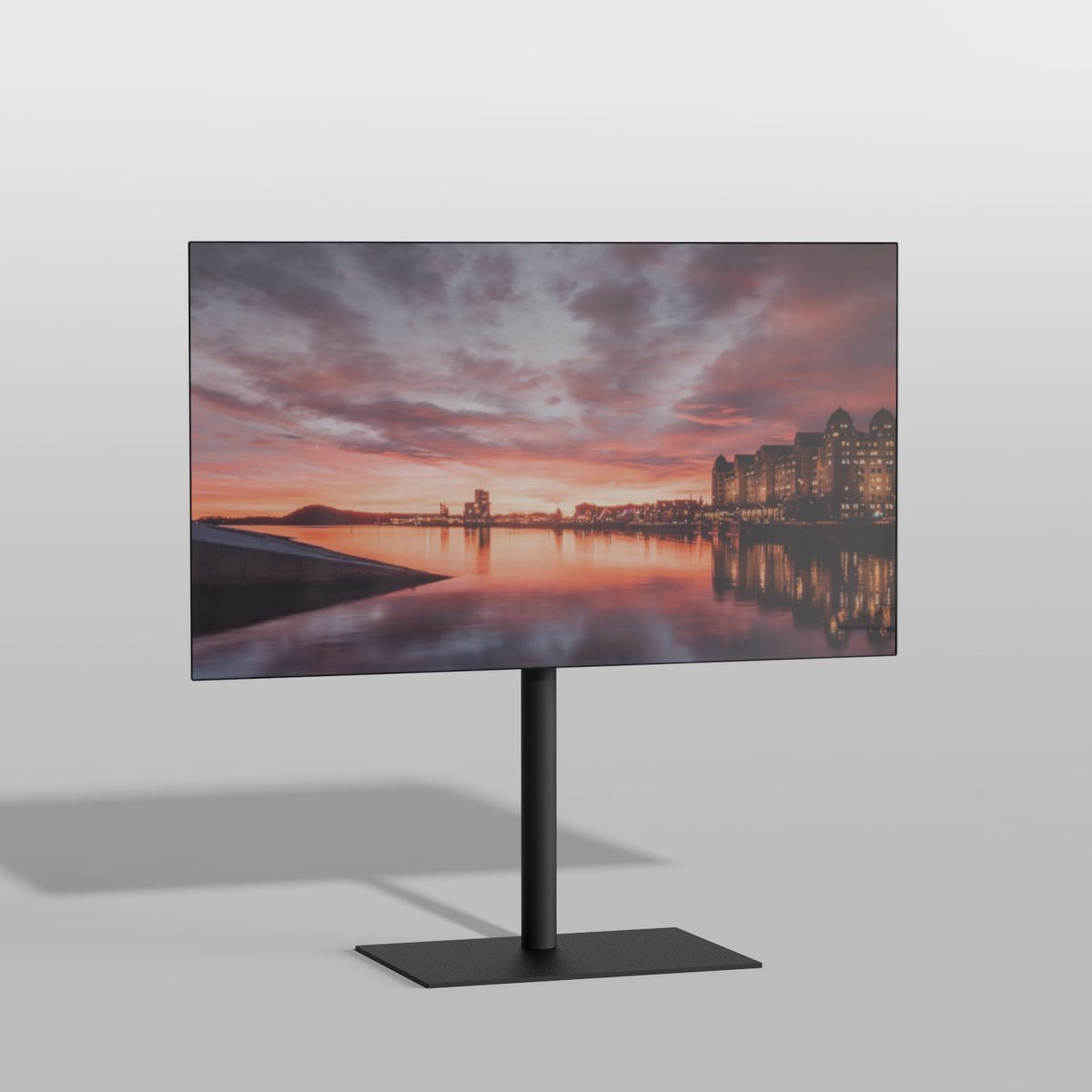 Cavus Square TV Vloerstandaard – Zwart – Rechthoekige Voet – 58x40 cm – Geschikt voor 32-65 inch – VESA 75x70 t/m 400x400