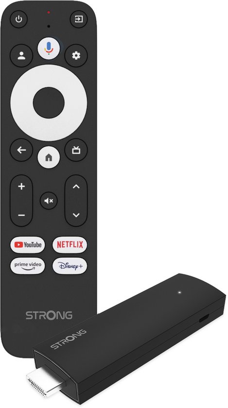 STRONG - Streaming Box Android TV 4K UHD - SRT41 - Google TV HDMI Stick - Chromecast ingebouwd - Google stemassistent compatibel - Dolby Atmos - eenvoudig te installeren - stickformaat - zwart