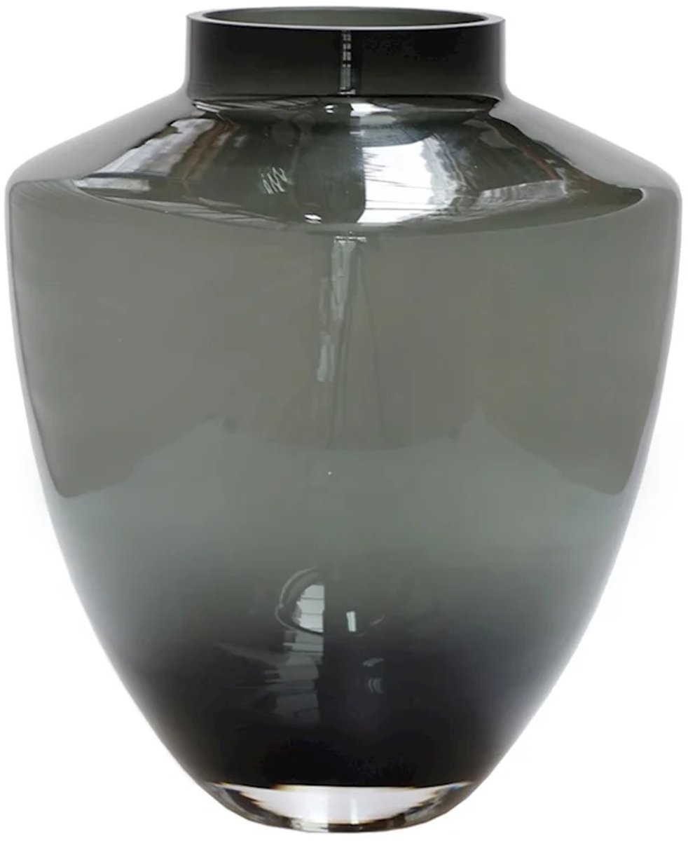 Vase The World Vaas Tugela Small | Grijs - Grey | Mondgeblazen Glas | Ø24,5 x H29 cm