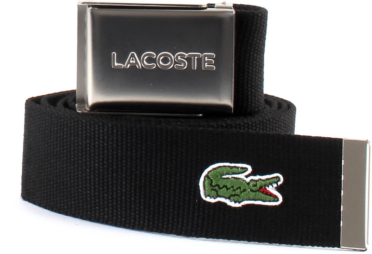 LACOSTE Riem Casual Woven Strap W130 Black Zwart