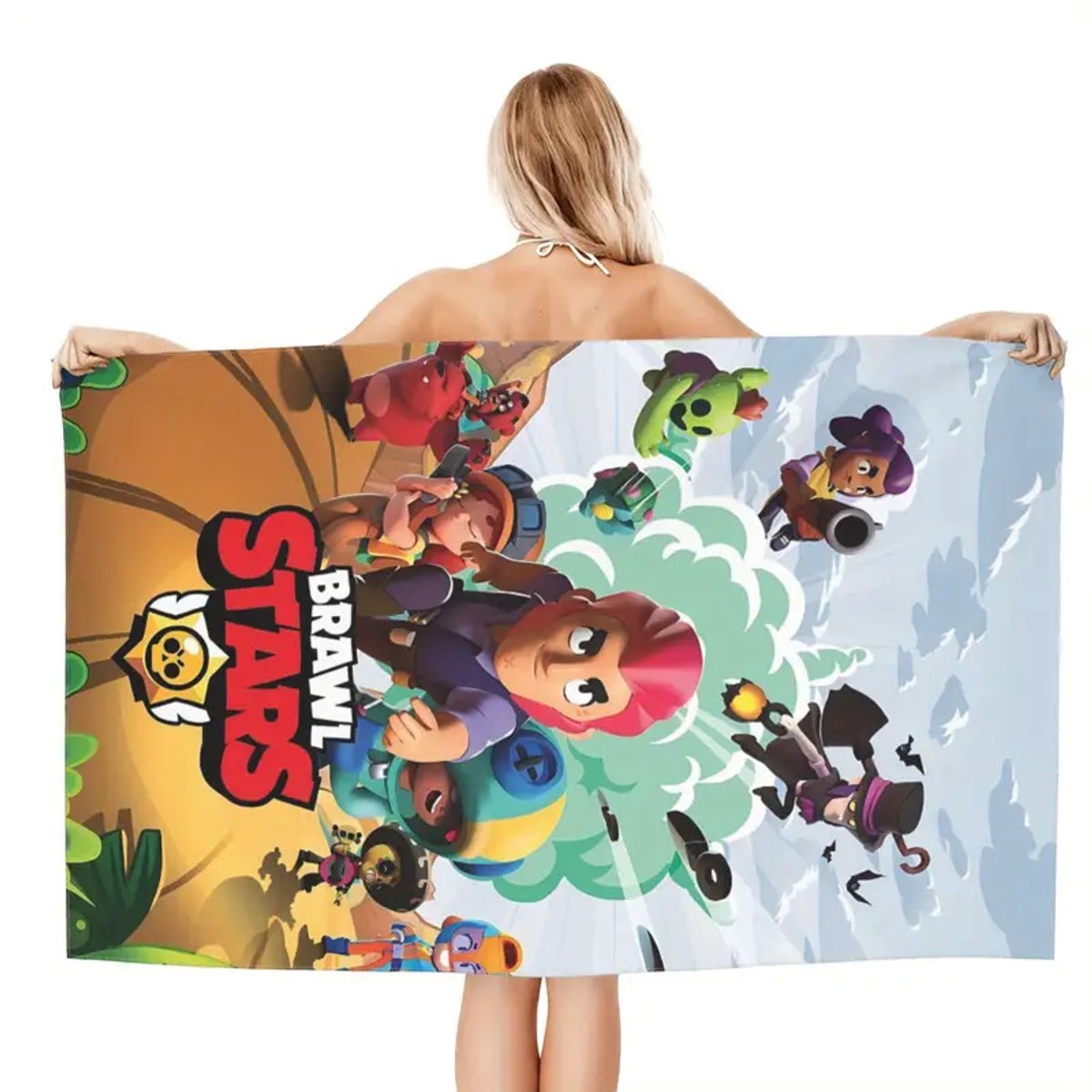 Serviette De Bain Carbotex Brawl Stars – 100% Coton 70x140cm – Serviette Épaisse Licenciée Pour Enfant