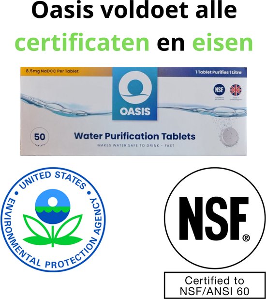 Oasis - Waterzuiveringstabletten - 50 tabletten van Oasis — afbeelding 3