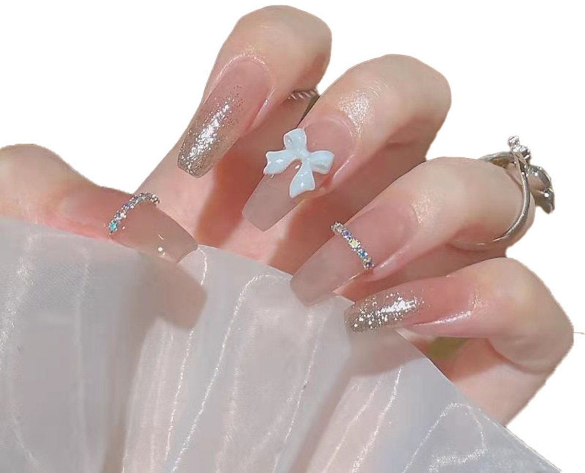 verymeet-24Plaknagels-Press On Nails -delicate & comfartable-Diamant vlinder stijl