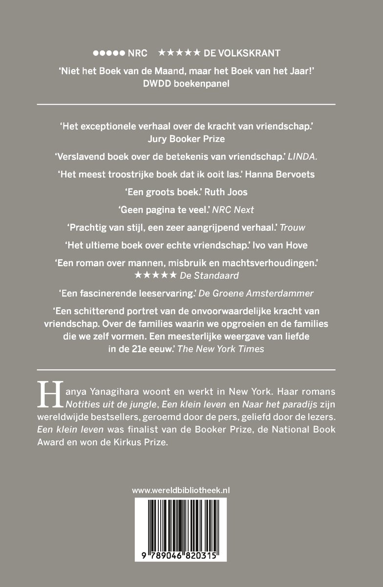 Een klein leven - back cover
