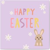 Carte de vœux carrée de Luxe Joyeuses Pasen - Carte de Pâques - 13,5 x 13,5 cm - carte pliée avec enveloppe colorée