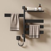 EMKE Elektrische Handdoekradiator - Draaibaar - Slimme Thermostaat & APP - 120W - 76x45cm - met Plank - Handdoekdroger