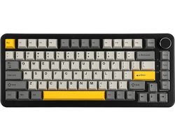 Ajazz AK820 MAX HE – 75% Bedraad RGB Gaming Toetsenbord – Hall Effect – Rapid Trigger – Magnetische Toetsen – Gasket – Hot Swap – 8K Hz Polling Rate – QWERTY Toetsenborden – 82 Keys – Grijs Zwart Geel