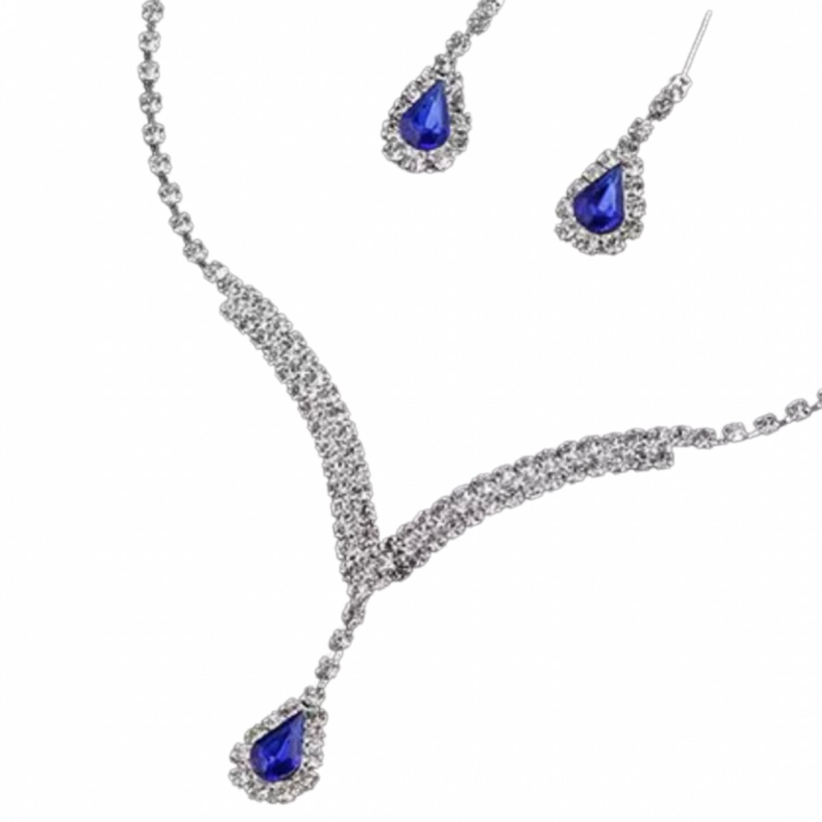 Bruidsset- Ariana- blauwe steen - Trouwen-Charme Bijoux