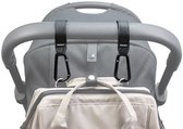 Dooky Buggy/Kinderwagen Haak klein 2 stuks - Zwart