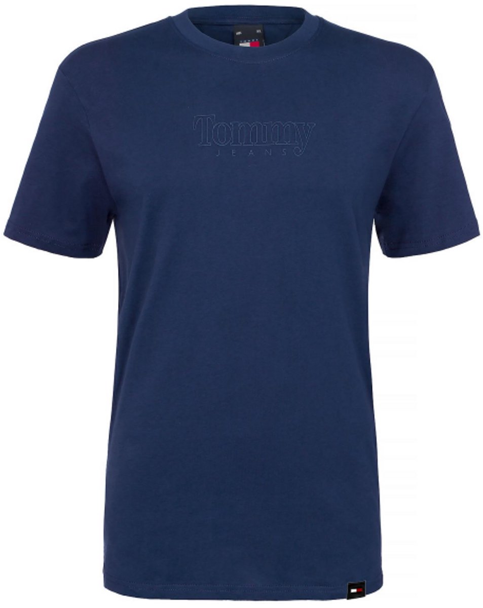 Tommy Jeans T-shirt Crew neck regular fit Ton sur Ton logo Twilight Marineblauw